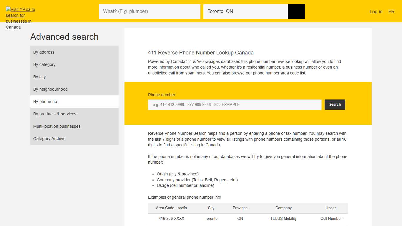 411 Reverse Phone Number Lookup Canada